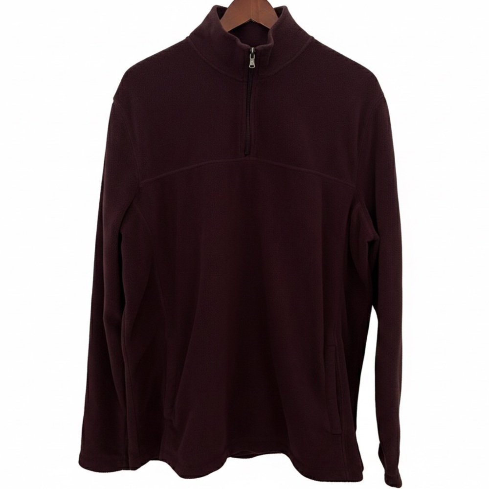 🔴 Croft & Barrow Men's XL Burgundy 1/4 Zip Fleece Pullover Sweater